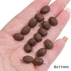 Oval 5шт. фарфоровые бусины ручной работы, кокосового коричневый, овальные, 11x8 мм