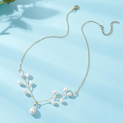 Золотой Подвеска в виде оленя из натурального жемчуга, латунная цепочка для ожерелий, женская цепочка., белые, золотые, 16.26 дюйм (41.3 см)