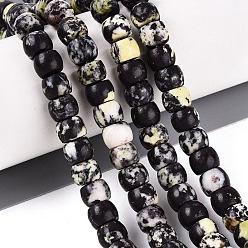 Yellow Turquoise(Jasper) Natural Yellow Turquoise(Jasper) Beads Strands, Barrel, 8~8.5x5.5~6mm, Hole: 0.8~1mm, about 61~66pcs/strand, 14.76~15.16 inch(37.5~38.5cm)