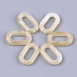 Wheat Acrylic Linking Rings, Quick Link Connectors, For Jewelry Chains Making, Imitation Gemstone Style, Oval, Wheat, 38.5x23.5x6.5mm, Hole: 24.5x9.5mm, about 140pcs/500g