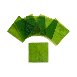 Зеленый лайм Различные стеклянные листы, большой собор стеклянная мозаика, для поделок, зеленый лайм, 100.5x100.5x2.5 мм