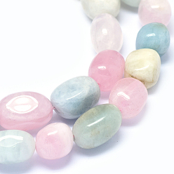 Morganite Natural Morganite Beads Strands, Oval, 11~14x8.5~11mm, Hole: 1.2mm, about 29~33pcs/strand, 15.3 inch