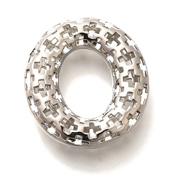 Letter O Латунные подвески, подвески с полыми буквами, стойки покрытие, долговечный, без кадмия и без свинца, Письмо O, 22x20.5x6.5 мм, отверстие : 5x2.7 мм