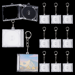 Прозрачный 15 пакеты, акриловые коробки для пластинок, подвески, украшения, Сплав с застежками, прозрачные, 51x53.5x7.5 мм