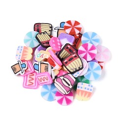 (52) Непрозрачная лаванда Ручной полимерной глины кабошонов, ногтей декоративные аксессуары, разнообразные, разноцветные, 3.5~8x5~7x0.5~1 мм, Около 40000 шт / 1000 г