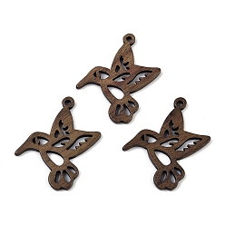 Кокосово-Коричневый Подвески из орехового дерева, птица, кокосового коричневый, 30.5x30x2.5 мм, отверстие : 1.8 мм