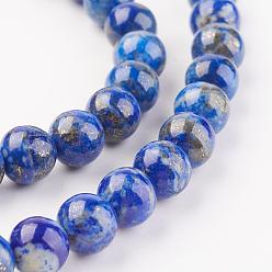 Lapis Lazuli Natural Lapis Lazuli Beads Strands, Round, 8mm, Hole: 1mm, about 45pcs/strand, 15 inch