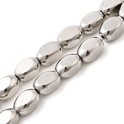 с Платиновым Покрытием Стеклянные бусины с гальваническим покрытием , самородки, с покрытием платиным, 8x5x5 мм, отверстие : 1 мм, около 49 шт / нитка, 16.14'' (41 см)