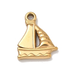 Золотой 304 подвески из нержавеющей стали, очарование парусника, ионное покрытие (ip), долговечный, золотые, 20x16x2.5 мм, отверстие : 2 мм