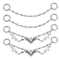 Платина 4 шт 2 стили сплав обувь подвески, с литыми пружинными кольцами, летучая мышь, платина, 240~247 мм, 2 шт / стиль