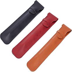 Mixed Color 3 Pcs 3 Colors PU Leather Fountain Pen Case, Mixed Color, 18x4x0.4cm, 1pc/color
