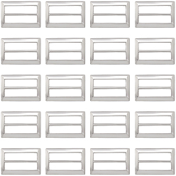 Платина 20шт. пряжки для ремня из сплава, пряжки-регуляторы с тремя скользящими фиксаторами, прямоугольные, платина, 30x20 мм