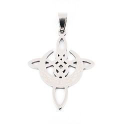 Нержавеющая Сталь Цвет 201 подвески из нержавеющей стали, крестик, лазерная резка, цвет нержавеющей стали, 42.5x32x1 мм, отверстие : 4x9 мм