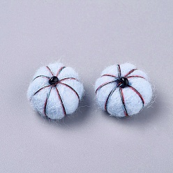 Светло-Голубой Украшение из шерстяного фетра, со стеклянными бисеринами, украшение ремесла diy, тыква, Небесно-голубой, 23~24x13~17 мм