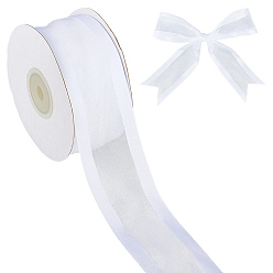 Blanc Ruban polyester, pour accessoires de vêtement, décoration cadeau, blanc, 1-1/2 pouces (39 mm), environ 24.06 yards (22m)/rouleau
