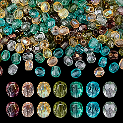 (52) Непрозрачная лаванда 280 шт 7 цвета прозрачные стеклянные бусины, рондель, граненые, разноцветные, 3 мм, отверстие : 0.6 мм, 40 шт / цвет