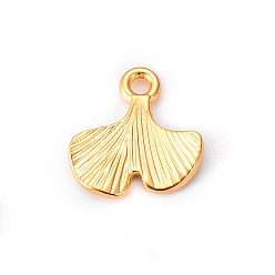 Лист Амулеты из нержавеющей стали, золотые, гинкго лист, 13x13 мм