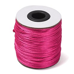 Medium Violet Red Nylon Satin Rattail Cord, for Beading Jewelry Making Chinese Knot Craft, Medium Violet Red, 2mm, about 50yards/roll(150 feet/roll)