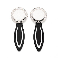 Серебро Закладки из сплава и железа, бабочка с плоским круглым вращающимся подносом, серебряные, 78~79x29x5.5~6 мм, Размер лотка: 20 мм