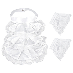 Белый Полиэстеровые ретро-кружевные воротники, материалы для изготовления одежды своими руками, белые, 430x300x1.5 мм