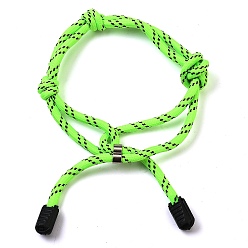 Зеленый газон Браслеты из нейлоновой нити, со сплавом, для молодых людей орнамент, зеленый газон, 7-5/8 дюйм (19.5 см), внутренний диаметр: 2-3/8 ~3-1/8 дюйм (6~8 см)