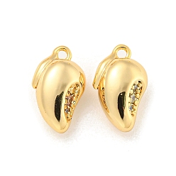 Mango Латунные микро проложить кубического циркония подвески, реальный 18 k позолоченный, прозрачные, манго, 11x6x5 мм, отверстие : 1 мм
