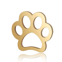 Золотой 201 из нержавеющей стали столяры филигранные, с рисунками собачих следов, золотые, 11x12x0.8 мм