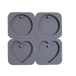Светло-серый Квадратная подвесная тарелка капающий клей форма, Формы для ароматерапевтических свечей на день святого валентина, светло-серый, 160x160 мм