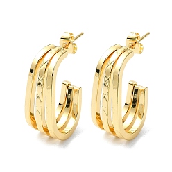 Золотой 304 из нержавеющей стали серьги, многослойные серьги неправильной формы, овальные, золотые, 25x10 мм