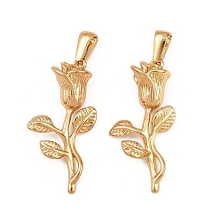 Золотой 304 подвески из нержавеющей стали, цветочный шарм, золотые, 34x16x8 мм, отверстие : 6x3 мм