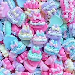 Food Непрозрачные кабошоны из смолы, разноцветные, торт, 12x11.5x6.5 мм