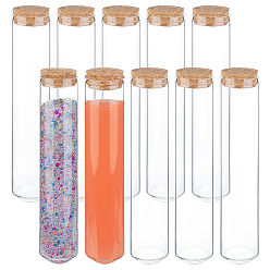 Прозрачный 10шт. стеклянные трубки, с пробкой, лабораторные принадлежности, прозрачные, 15.9x3 см, емкость: 80 мл (2.71 жидких унций)