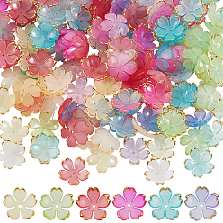 (52) Непрозрачная лаванда 180шт 6 цвета акриловые колпачки для бусин, 5-лепестков цветка, разноцветные, 17.5x18x5 мм, отверстие : 1.2 мм, 30 шт / цвет