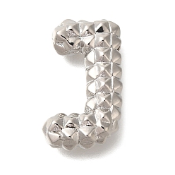 Letter J Стойки покрытие, Латунные подвески, без кадмия и без свинца, подвески с буквой az~z, буква J, 21x12.5x5.5 мм, отверстие : 2.5x3 мм