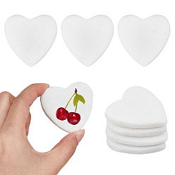 Blanc Roches peintes en marbre en forme de cœur, pavé de peinture bricolage pour enfants, blanc, 49~51.5x51~51.5x9.5~10.5mm