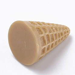 Сэнди Коричневый Непрозрачные шарики cmолы, рожок мороженого, без отверстия , имитация еды / без сверления, песчаный коричневый, 18x14 мм