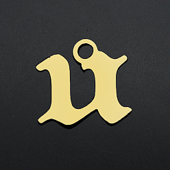 Letter U 201 Edelstahl Reize, Laserschnitt, Buchstabe, golden, letter.u, u: 7x8x1 mm, Bohrung: 1.2 mm