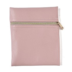 Бледно-фиолетовый Красный Сумки на молнии для хранения ювелирных изделий из искусственной кожи, для сережек, Кольца, Браслеты, прямоугольные, бледно-фиолетовый красный, 14x12x0.7 см