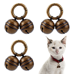 Античная Бронза 3шт. латунные подвесные украшения в виде колокольчика, с литыми пружинными кольцами, античная бронза, 45 мм