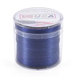 Blue Flat Elastic Crystal String, Elastic Beading Thread, for Stretch Bracelet Making, Blue, 0.5mm, about 328.08 yards(300m)/roll