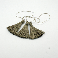 Olive Drab Nylon Thread Tassel Big Pendant Decorations, Olive Drab, 43x6mm
