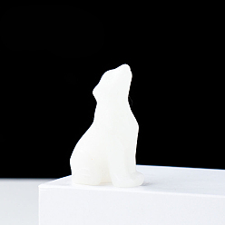 Белый Нефрит Резные фигурки целебных волков из натурального белого нефрита, статуи камней рейки для балансировки энергии медитативной терапии, 50 мм