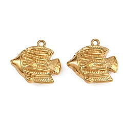 Fish 304 подвески из нержавеющей стали, ионное покрытие (ip), реальный 18 k позолоченный, рыба, 11x12x4.5 мм, отверстие : 1 мм