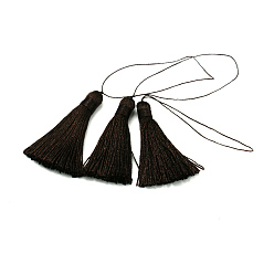 Coffee Nylon Thread Tassel Big Pendant Decorations, Coffee, 43x6mm