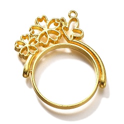 Золотой Подвесные подвески из сплава, для diy уф смолы, эпоксидная смола, без кадмия, без никеля и без свинца, плоские круглые с бабочкой, золотые, 38x35x3.5 мм, отверстие : 1.5 мм