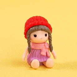 Красный Девушка пвх мини модель, аксессуары для кукольного домика с микро-ландшафтом, притворяясь опорными украшениями, красные, 44x30 мм