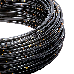 Black Round Aluminum Wire, Black, 9 Gauge, 3mm, about 10.4m/roll, 1roll