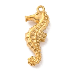 Sea Horse Подвески из нержавеющей стали 304, реальный 18 k позолоченный, морской конек, 26x10x4.5 мм, отверстие : 1.4 мм