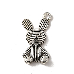 Antique Silver Tibetan Style Alloy Pendant Rhinestone Settings, Cadmium Free & Lead Free, Rabbit, Antique Silver, 32.5x18x7mm, Hole: 2.5mm, Fit for 1mm Rhinestone