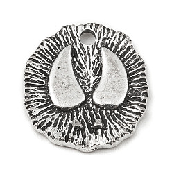 Paw Print Подвески из сплава , плоско-круглые, индивидуальные аксессуары, отпечаток лапы, 20.5x18x2 мм, отверстие : 2 мм